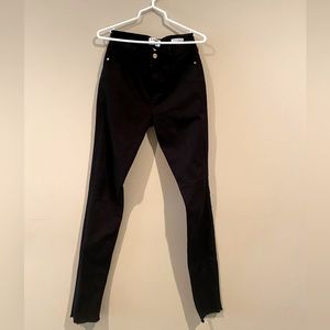 Straight leg mid low rise jeans